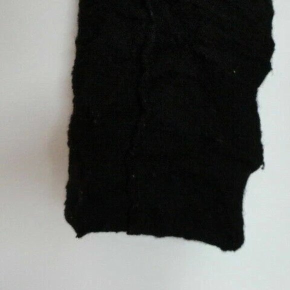 ANTONELLO Black Boiled Wool Button Front A Line Long Coat Jacket Small S Italy - Picture 5 of 9